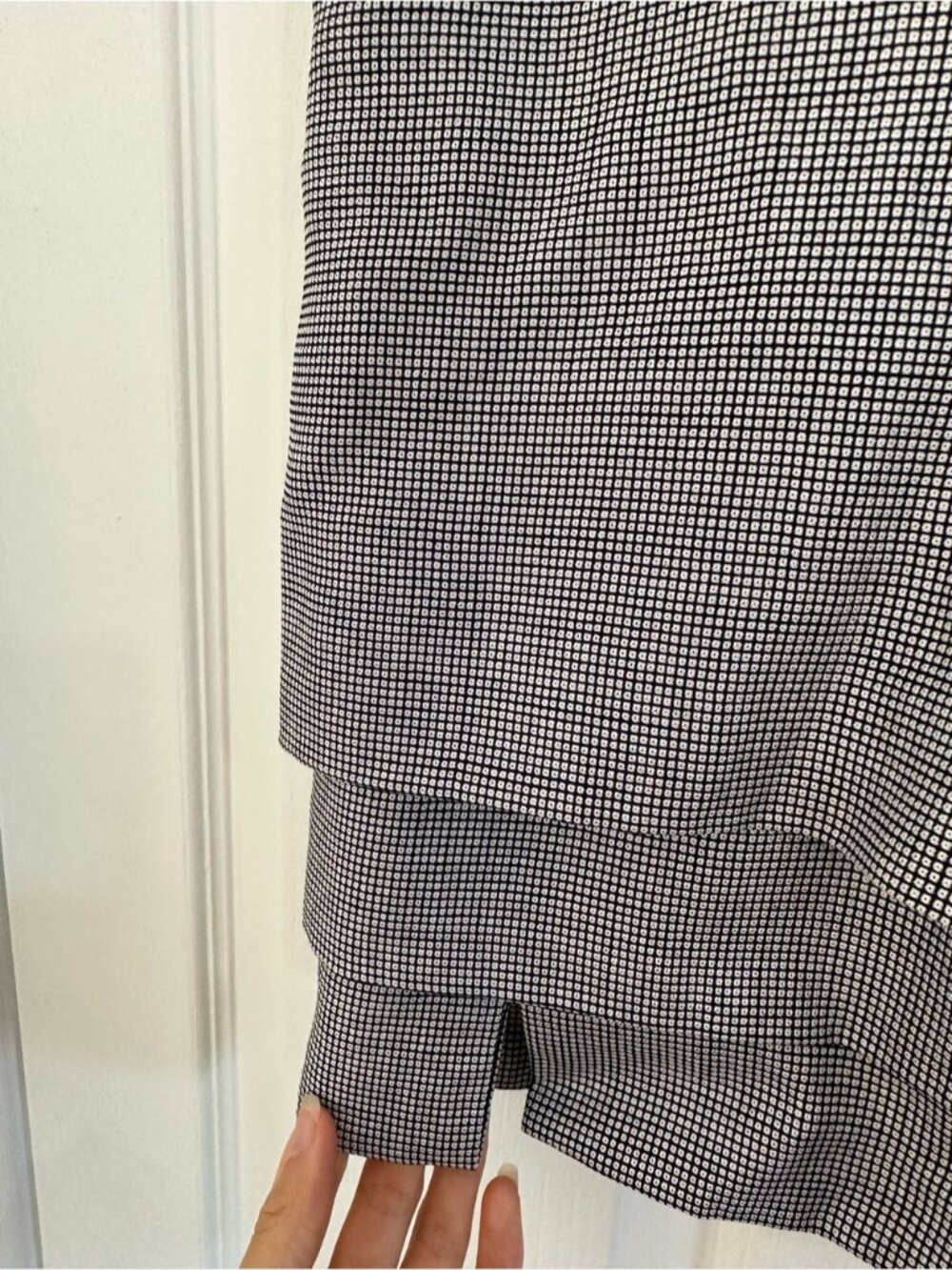 ESCADA Vintage VIRGIN WOOL SILK Blend High Waist Tiered Plaid Check Mini Skirt 6 - Picture 3 of 7
